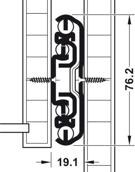 Schubladenführung bis 325kg, Vollauszug, Stahl, seitliche Montage mit Anschlag in geschlossener Position